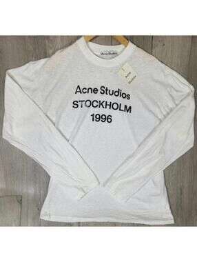 Acne Studios Stockholm 1996 White Long Sleeve T-Shirt size XL